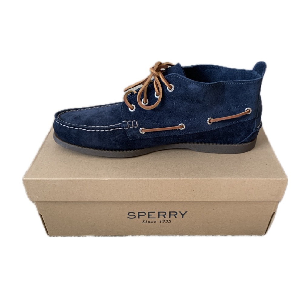 Authentic Sperry Men’s Navy Suede Original Chukka Size 12 Boat Shoes Topsiders